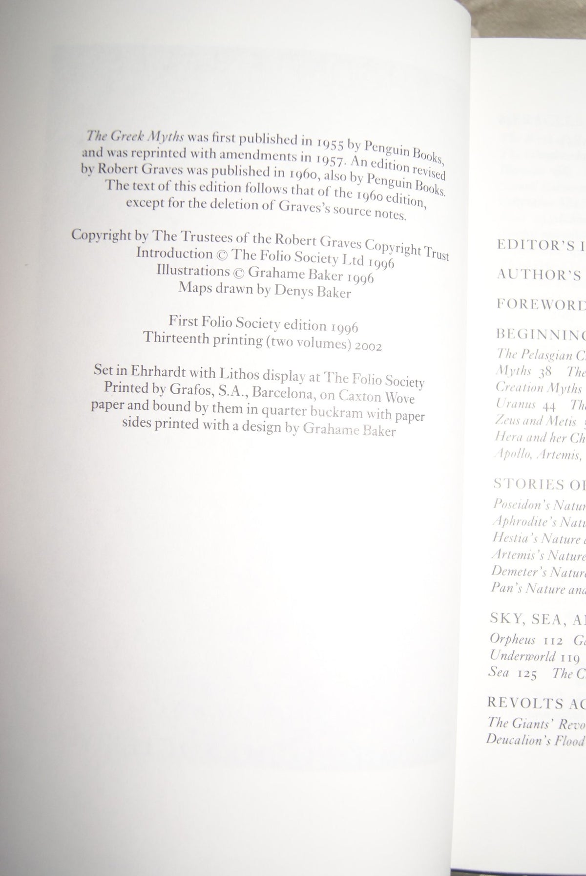 The Greek Myths — The Folio Society | Robert Graves | 2002 | 2 Volume Set — view 6