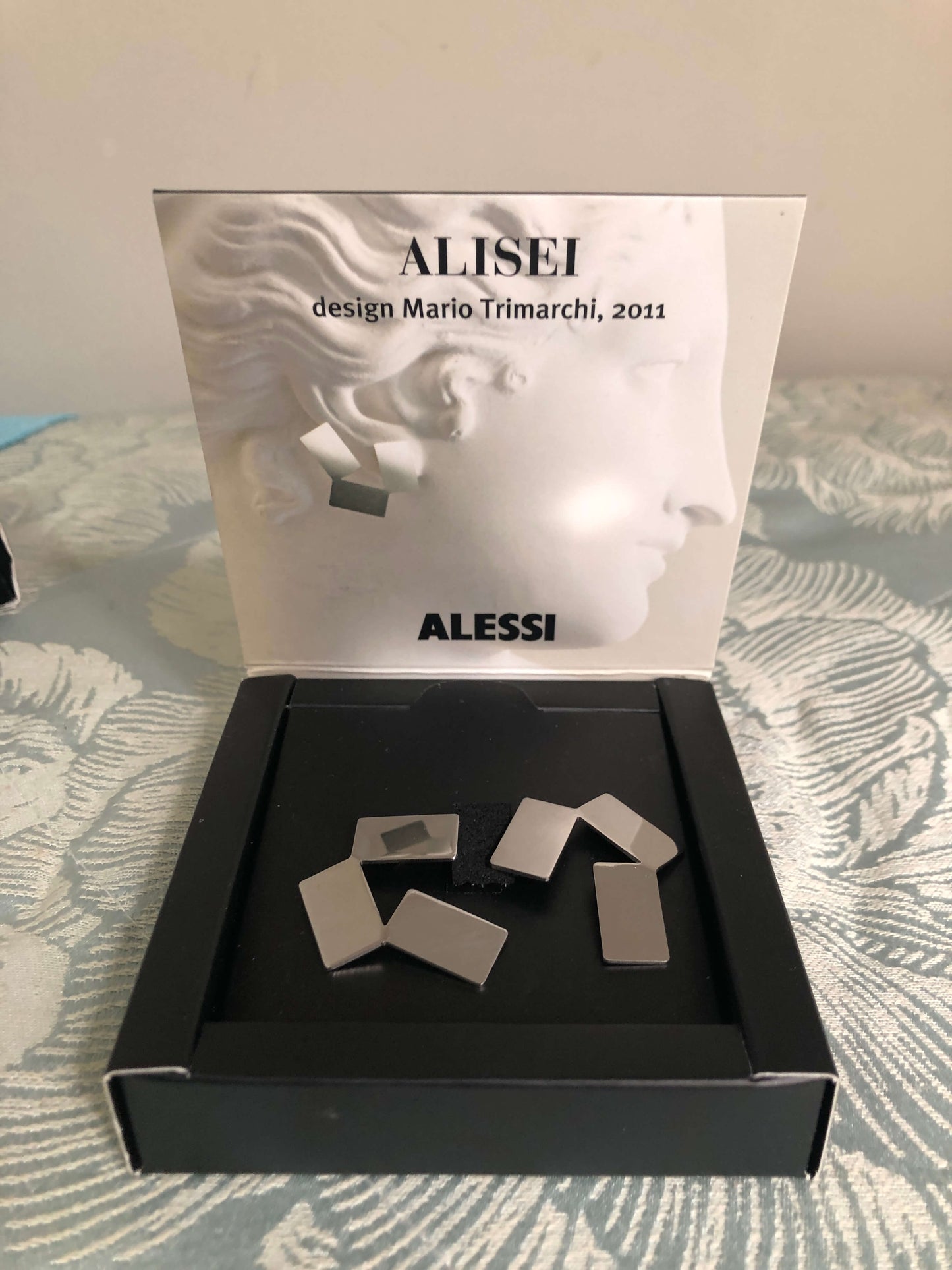 Alessi 'Fiato sul Collo' Necklace & 'Alisei' Earrings — Mario Trimarchi, 2011 | Mirror-Polished Stainless Steel Set
