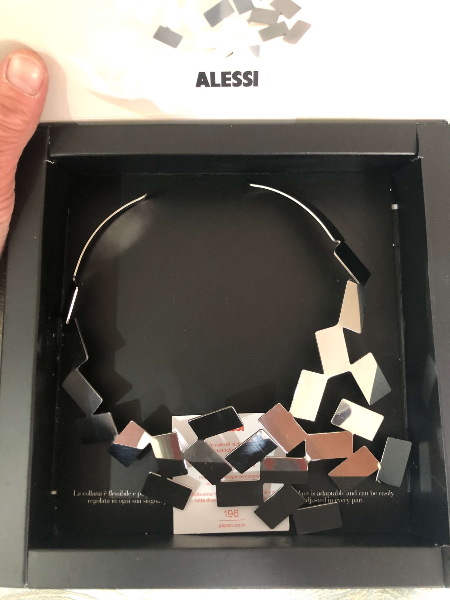 Alessi 'Fiato sul Collo' Necklace & 'Alisei' Earrings — Mario Trimarchi, 2011 | Mirror-Polished Stainless Steel Set
