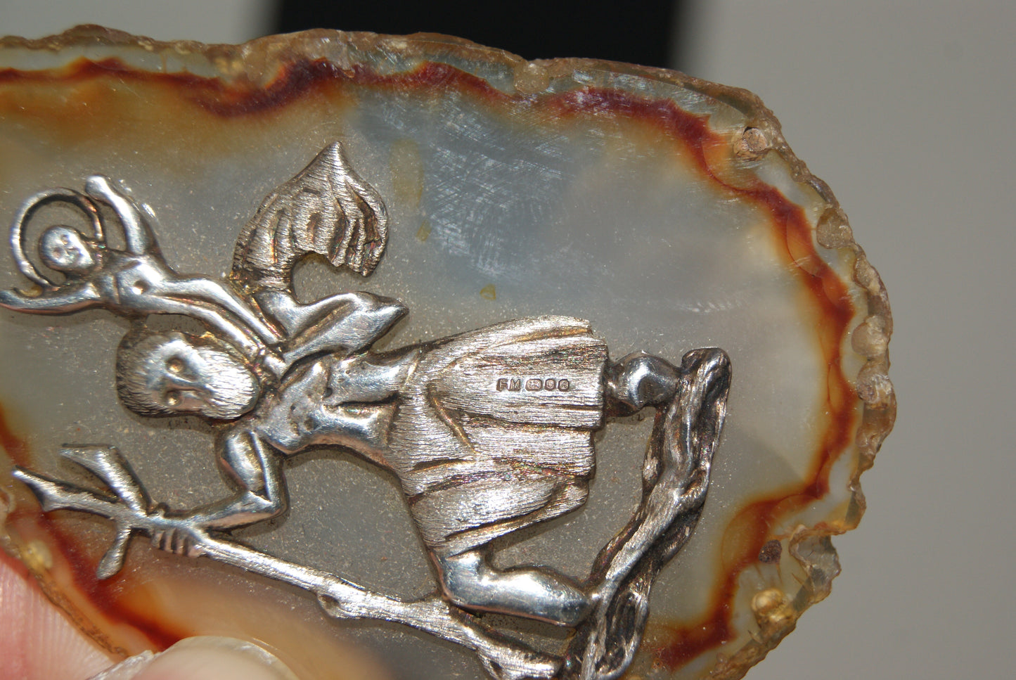 St Christopher Agate Pendant | Continental Silver 800 | Late 19th to Early 20th Century | Pilgrimage & Devotional | Fine