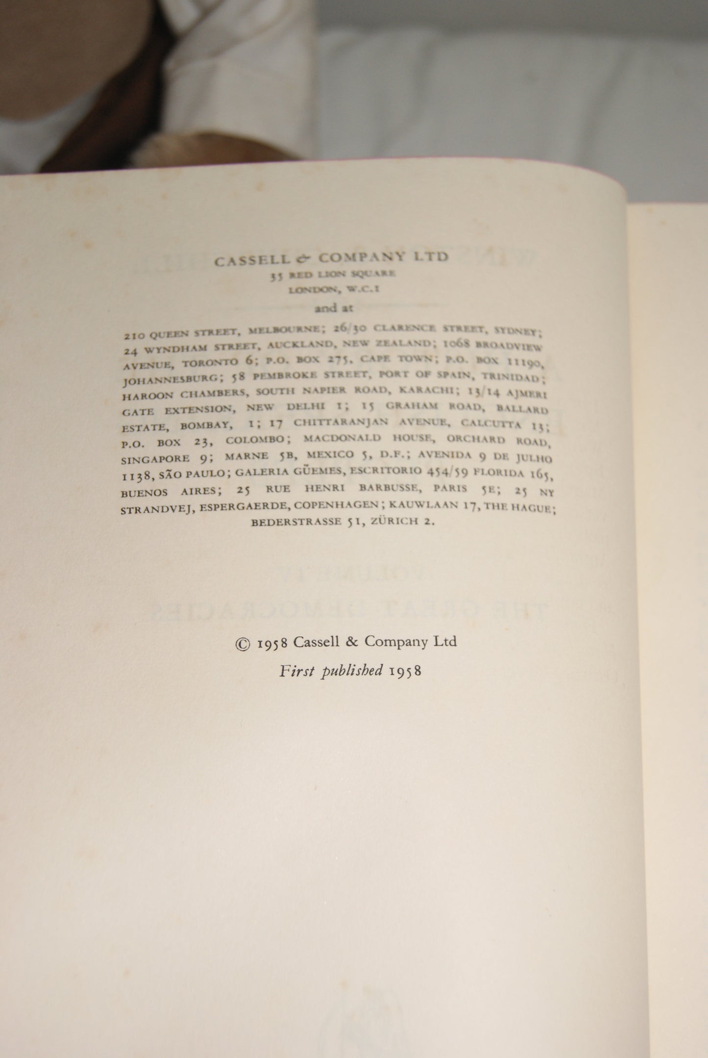 A History of the English Speaking Peoples — Winston S. Churchill | Cassell First Edition 1956 to 1958 | Four Volume Set | Roger Gresley's Copy
