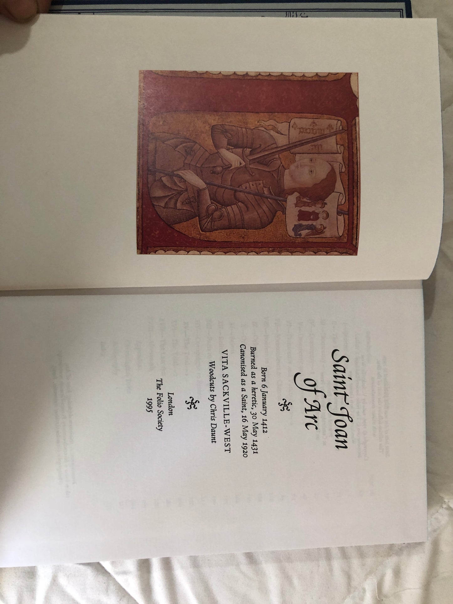 Saint Joan of Arc — The Folio Society | Vita Sackville-West | 1995 | First Edition | Woodcuts by Chris Daunt | Fine in Slipcase