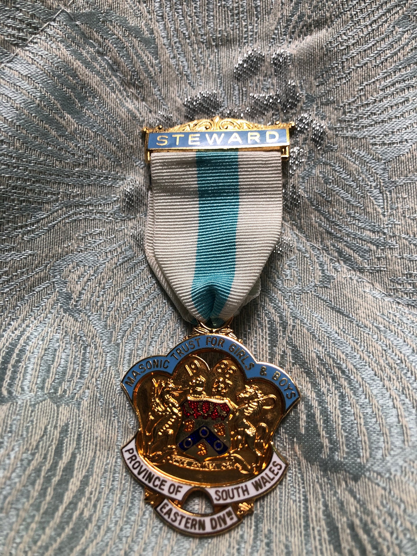 Royal Masonic Trust for Girls & Boys Steward Jewel — 1986 | Province of South Wales Eastern Division | Toye Kenning & Spencer | Very Good