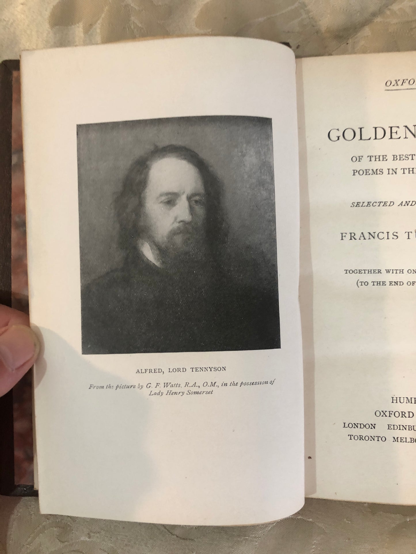 The Golden Treasury — Palgrave | Oxford Edition 1919 | Uppingham School Prize Binding | Awarded to R. Gresley, 1921 | Full Morocco