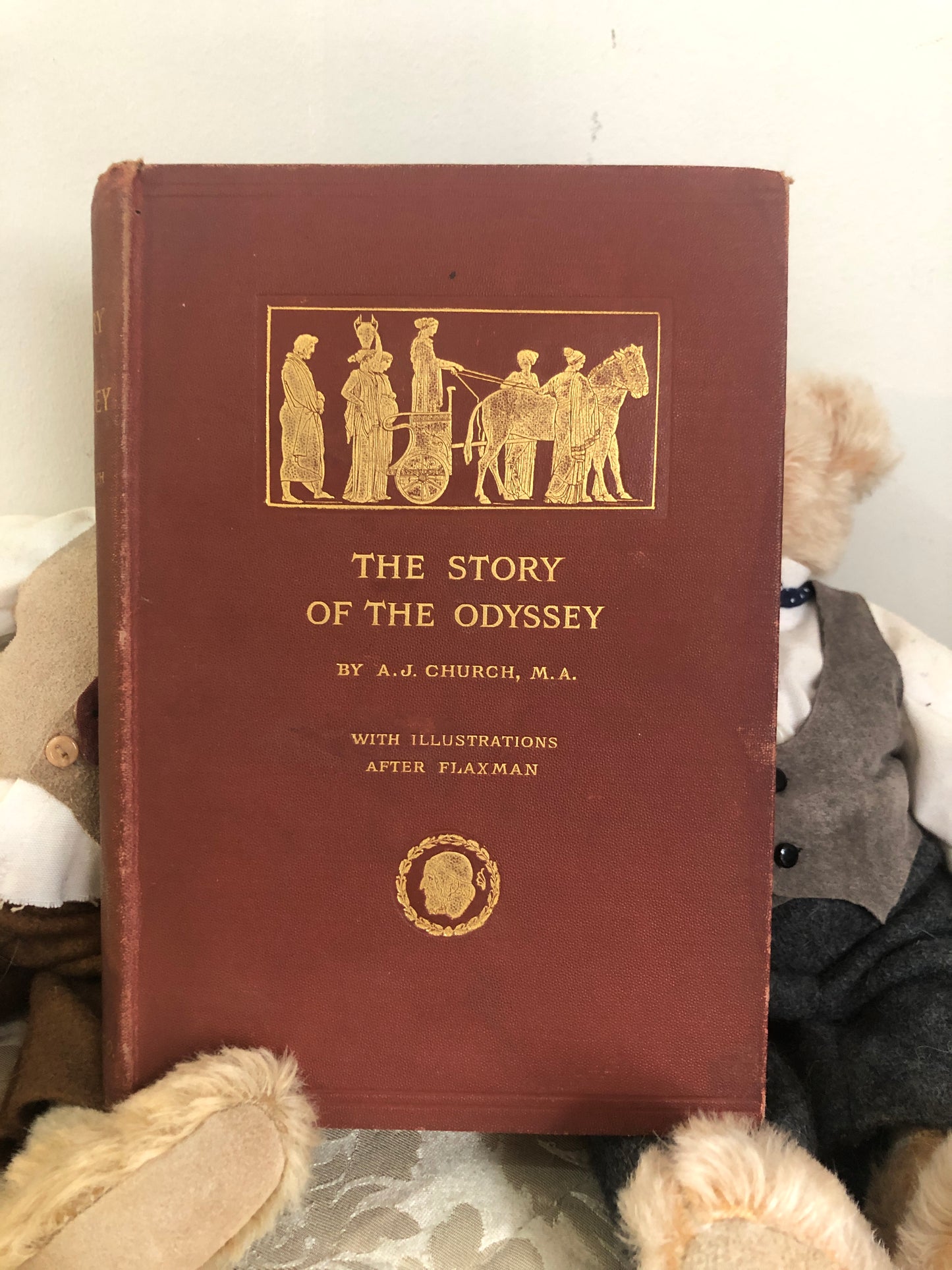 The Story of the Odyssey — Rev. Alfred J. Church | Seeley & Co. 1892 | First Edition | 16 Colour Plates after Flaxman | Decorated Cloth