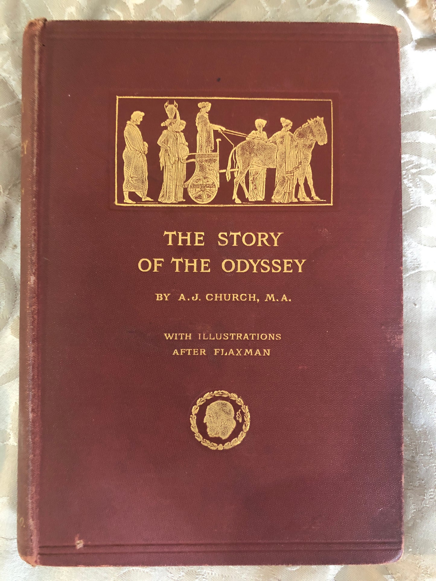 The Story of the Odyssey — Rev. Alfred J. Church | Seeley & Co. 1892 | First Edition | 16 Colour Plates after Flaxman | Decorated Cloth