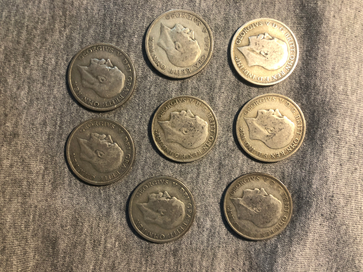 Nine George V & George VI Silver Florins 1920–1937 | Including Scarce 1931 | British Two Shilling Coins | .500 Silver