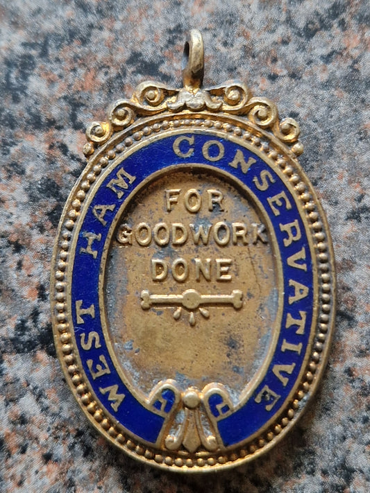 West Ham Conservative Association Merit Medal — c.1880 to 1900 | Victorian Political | Blue Enamel | Very Good