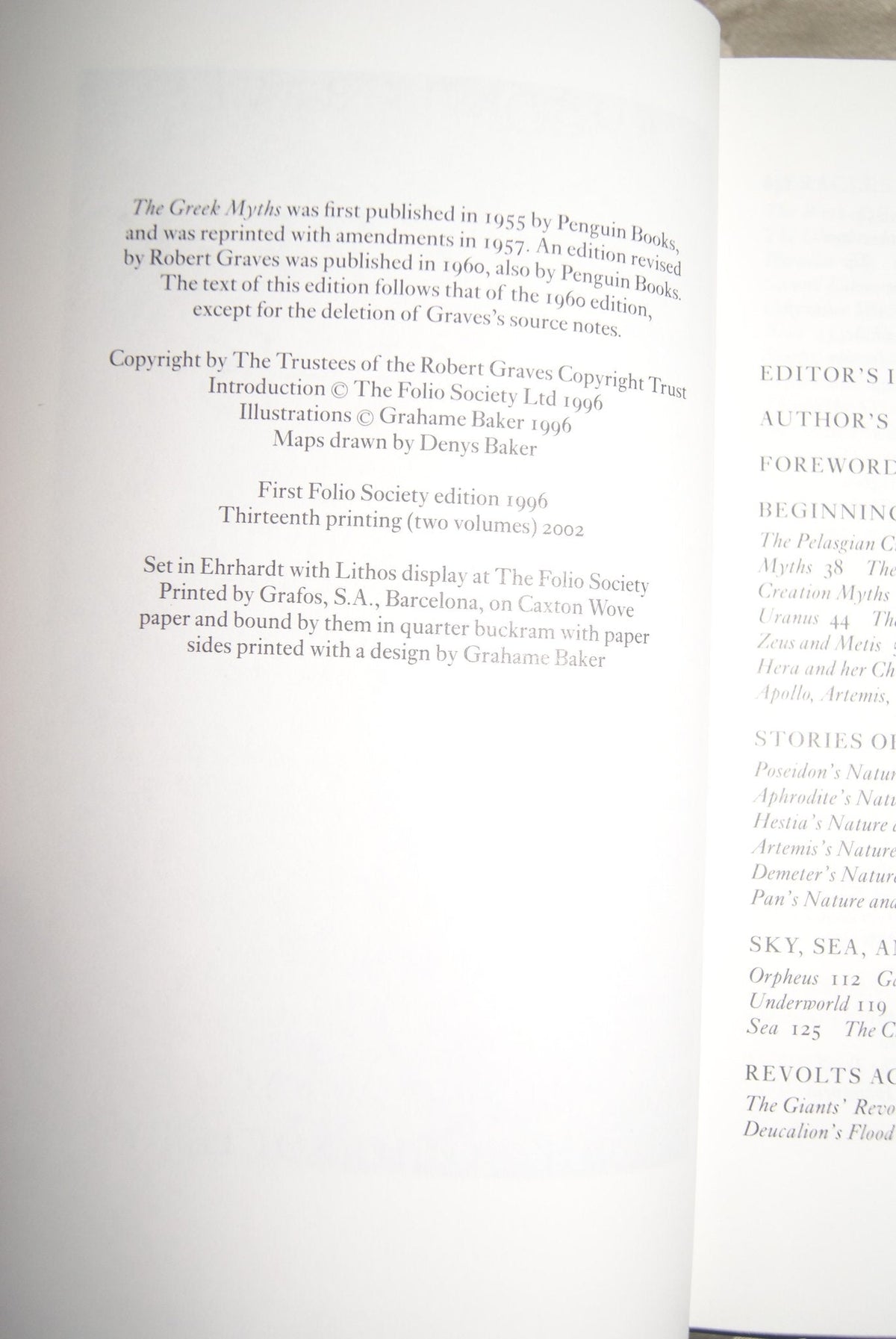 The Greek Myths — The Folio Society | Robert Graves | 2002 | 2 Volume Set — view 6